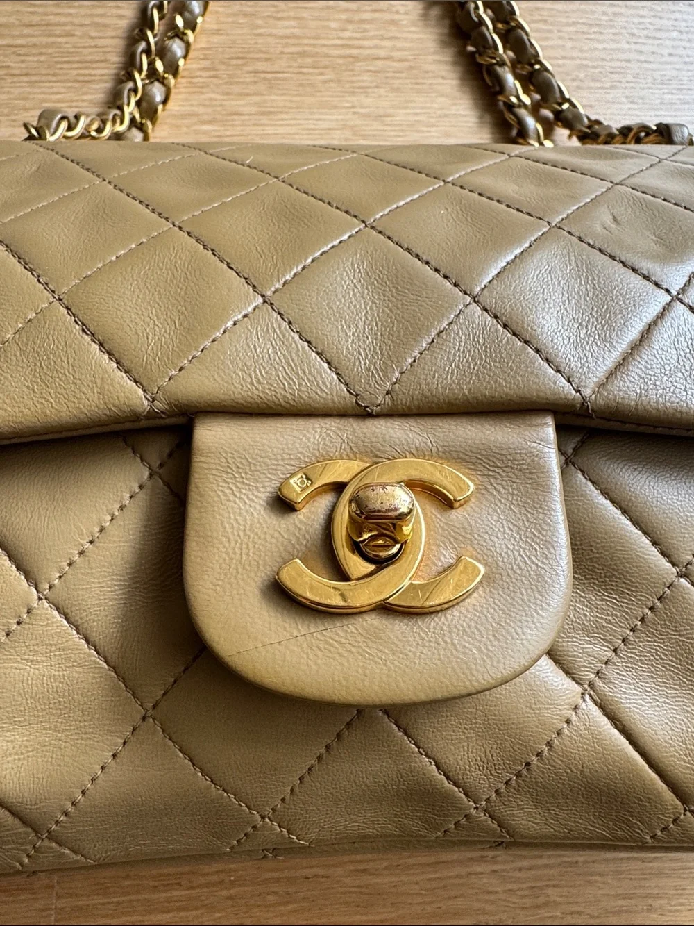 Vintage Chanel Medium Classic Flap Beige